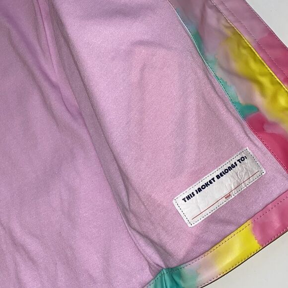 π₯ Andy & Evan Girls Rainbow Tie-Dye Hooded Rain Jacket Coat Size 3T NWT - Picture 5 of 8